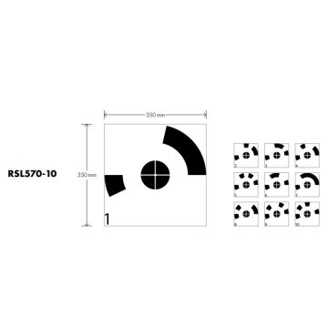 Cible de marquage au sol avec numérotation de 1 à 10 pour drones, 350x350 mm - RSL570-10