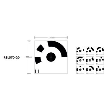 Cible de marquage au sol avec numérotation de 11 à 20 pour drones, 350x350 mm - RSL570-20