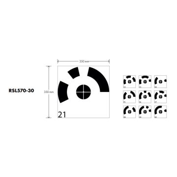 Cible de marquage au sol avec numérotation de 21 à 30 pour drones, 350x350 mm - RSL570-30